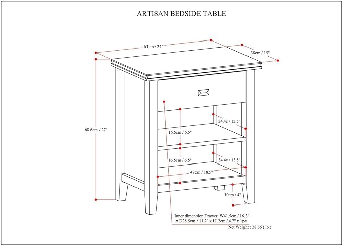 SIMPLIHOME Artisan Bedside Table - Image 3