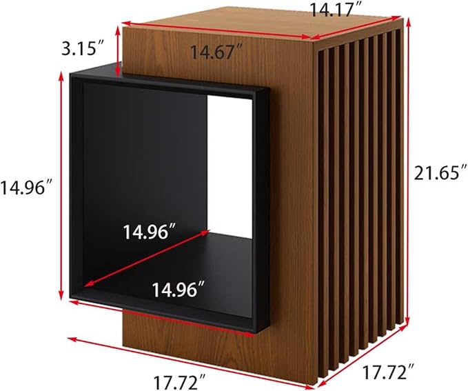 POVISON Side Table Set, 17.71" Wood End Table - Image 2