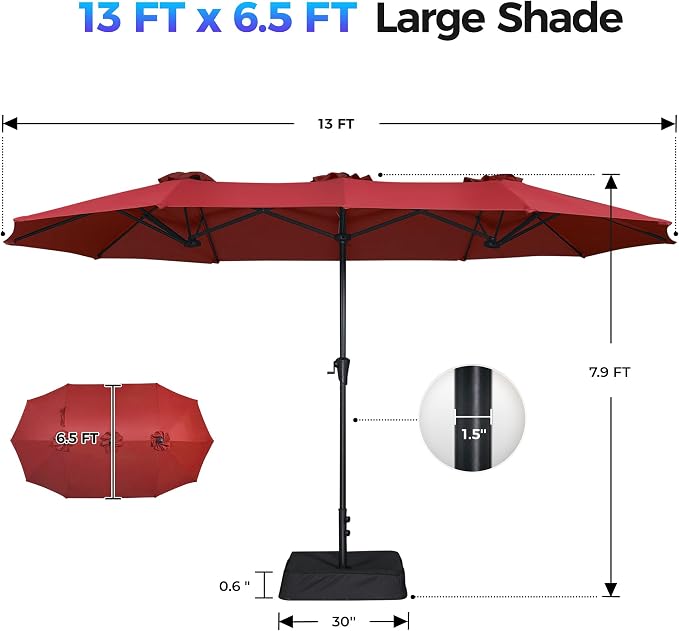 SUPERJARE 13FT Outdoor Patio Umbrella - Image 8