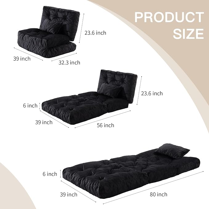 Folding Sofa Bed, Convertible Sleeper Chair - Image 2