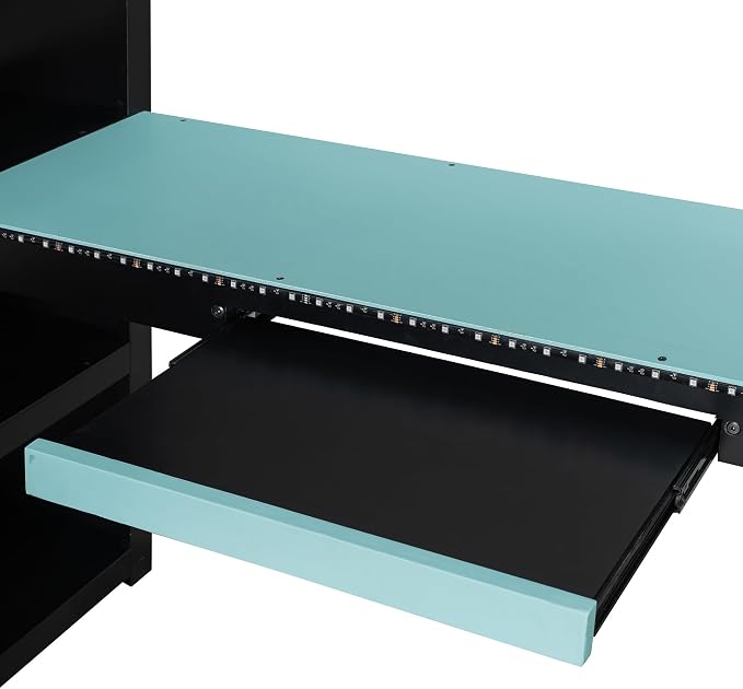 Full Size Gaming Loft Bed with Integrated Desk & RGB LED Lights, Pro-Gamer Bunk - Image 7