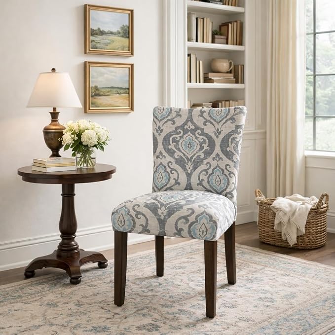 HomePop Parsons Classic Upholstered Accent Dining Chair, Suri Blue - Image 4