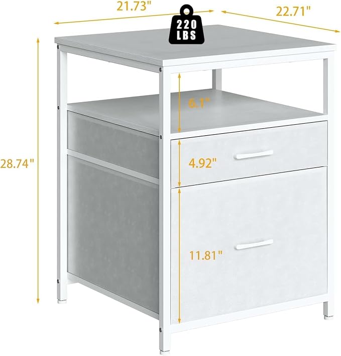 Herture Mini Fridge Stand with 3 Storage, Mini Fridge Cabinet, Beverage Fridge - Image 2