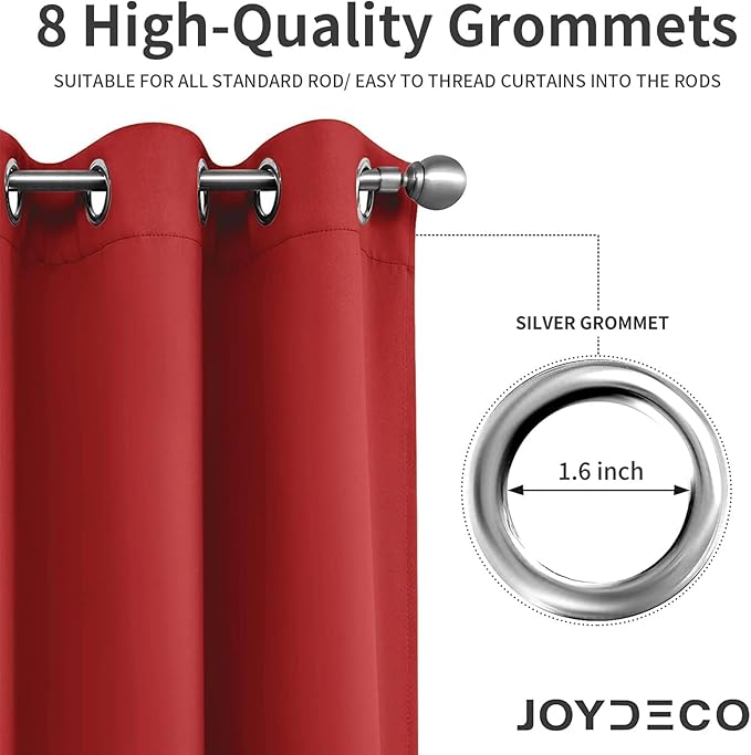 Joydeco Blackout Curtains 95 inch Long 2 Panels Set, Thermal Insulated Long - Image 4
