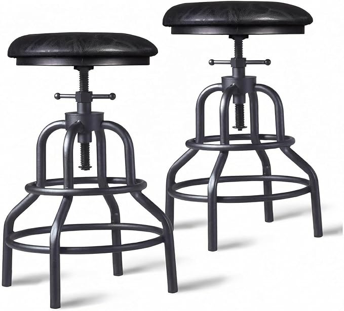 Industrial Vintage Counter Stool, Kitchen Counter Height Adjustable Swivel Chair by Diwhy