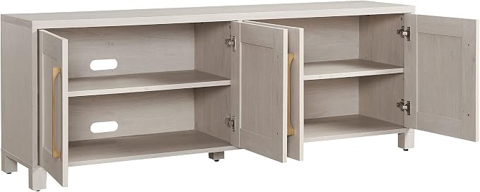 Henn&Hart Rectangular TV Stand for TV's up to 80" in Alder White, TV Stands for - Image 5