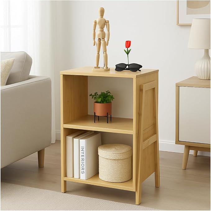 Bamboo Coffee Table Set of 2 – Modern End Tables by Record-Happy