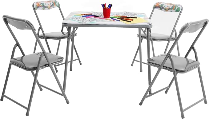 Flash Furniture Mindy Kids 5-Piece Folding Square Table and Chairs Set - Image 2