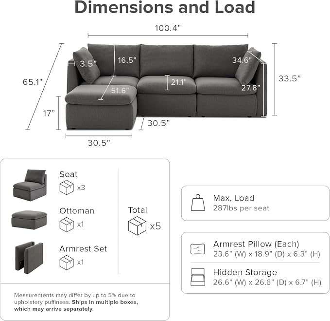 mopio Oversized Modular Sectional Sofa - Image 2