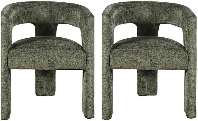 Jofran Gwen Jacquard Upholstered Accent Chair, Modern Luxury Plush Sculptural by Jofran+Inc.