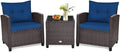 HAPPYGRILL 3 Pieces Patio Conversation Set, Outdoor Furniture Set PE Rattan by HAPPYGRILL