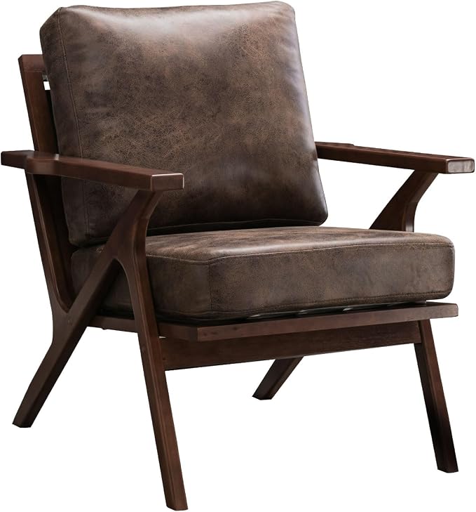 Bonzy Home Modern Accent Chair, PU Leather Accent Chairs Set of 2, Comfy - Image 6