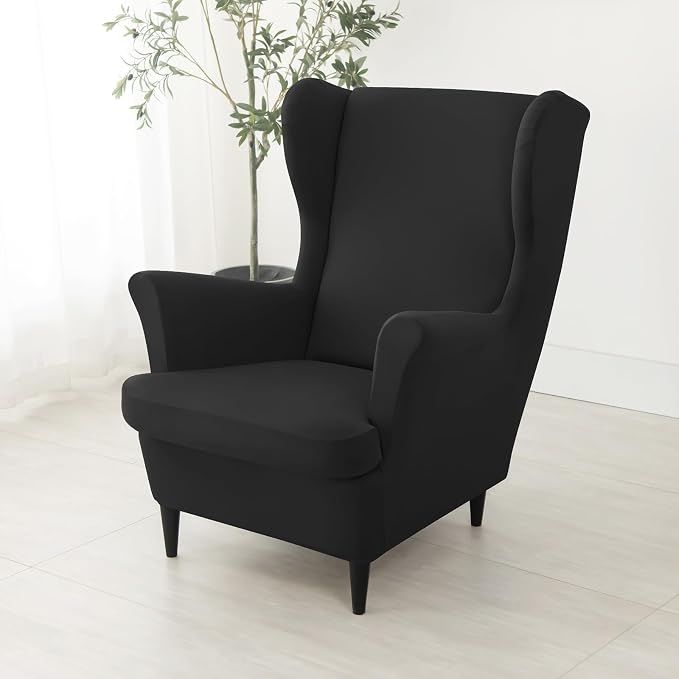 HAOYONG Wing Chair Slipcovers Waterproof Spandex Wingback Chair Covers 2 Pieces - Image 2
