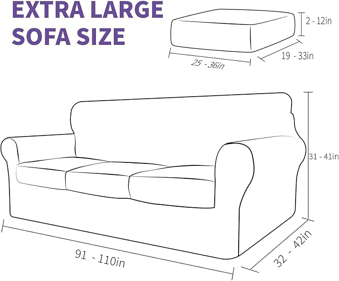 ZNSAYOTX 4 Piece Oversized Sofa Covers - Image 6