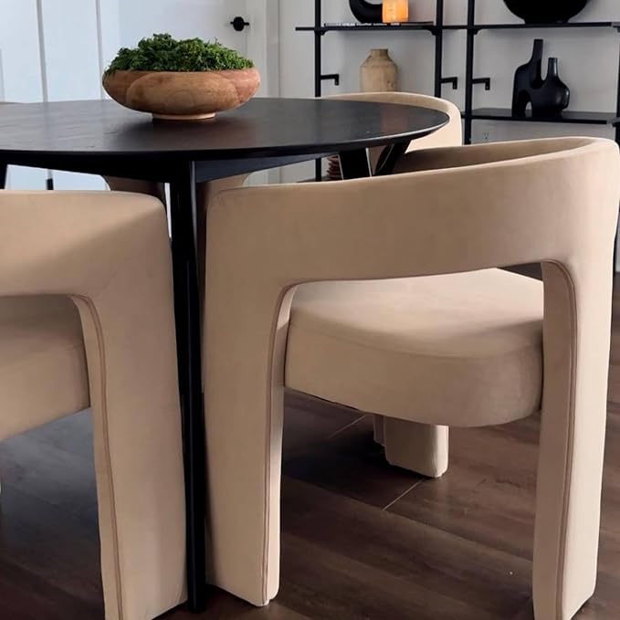 VESCASA Velvet Barrel Dining Chair - Image 5