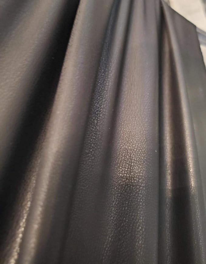 NAT Leathers | Black Thin Garment 0.6 mm Soft Faux Vegan Leather PU | 10 Yards - Image 9