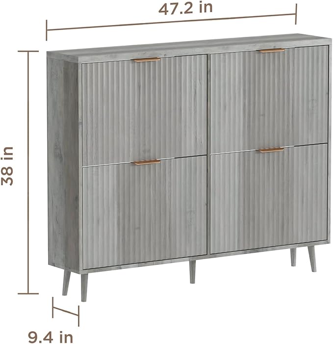 Shoe Cabinet Storage, Modern Freestanding Organizer - Image 2