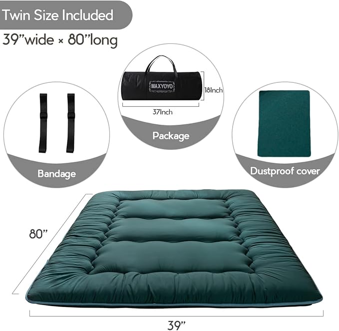 MAXYOYO Japanese Floor Mattress Futon Mattress, Thicken Sleeping Pad Foldable - Image 2
