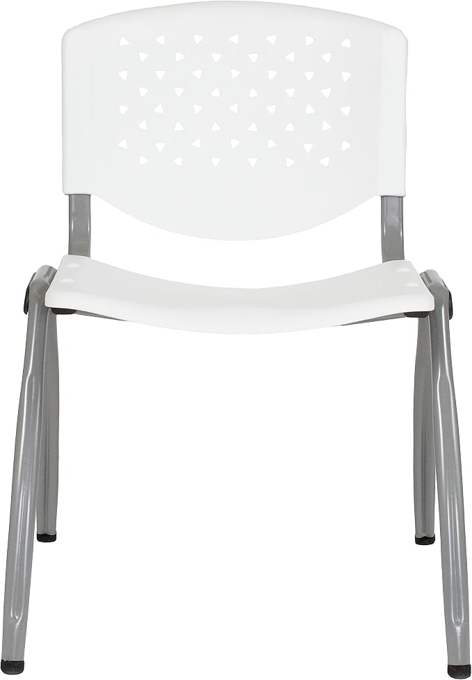 Flash Furniture HERCULES -5 Pack 880 lb. Capacity White Plastic Stack Chair | - Image 11