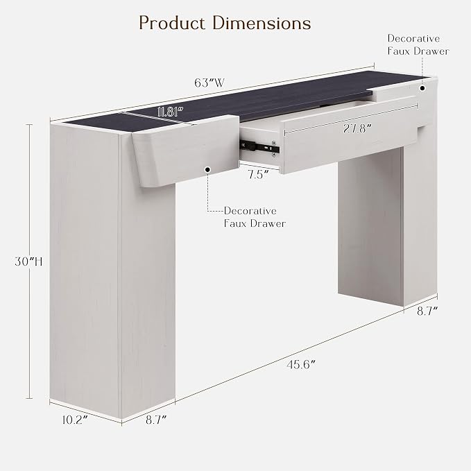 JXQTLINGMU 63" Modern Console Table - Image 7