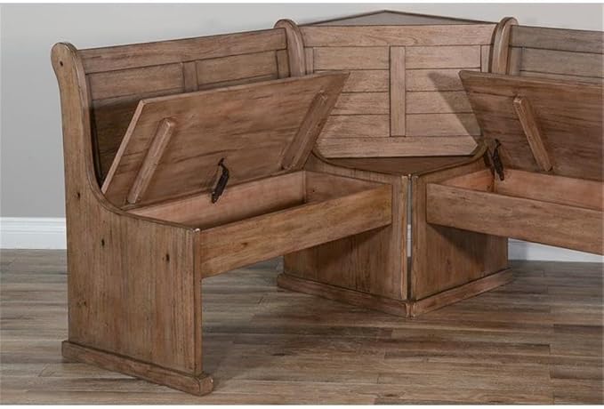 Pemberly Row 75" x 56" Farmhouse Wood Breakfast Nook Set - Image 9