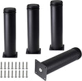 Set of 4 Stainless Steel Furniture Legs 8 Inch, Adjustable Round Cabinet Legs by Kyuionty