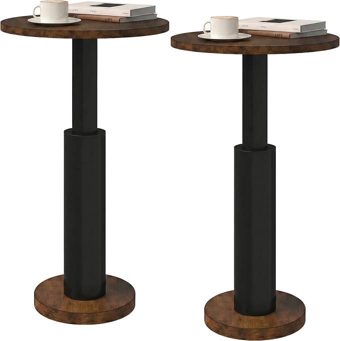 LAATOOREE Small Round Side Tables Set of 2, Drink Tables, Accent Coffee Tables by LAATOOREE