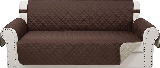 Reversible 4 Seater Sofa Cover 91 Inch Large Couch Cover Furniture Protector by LuxshareHome