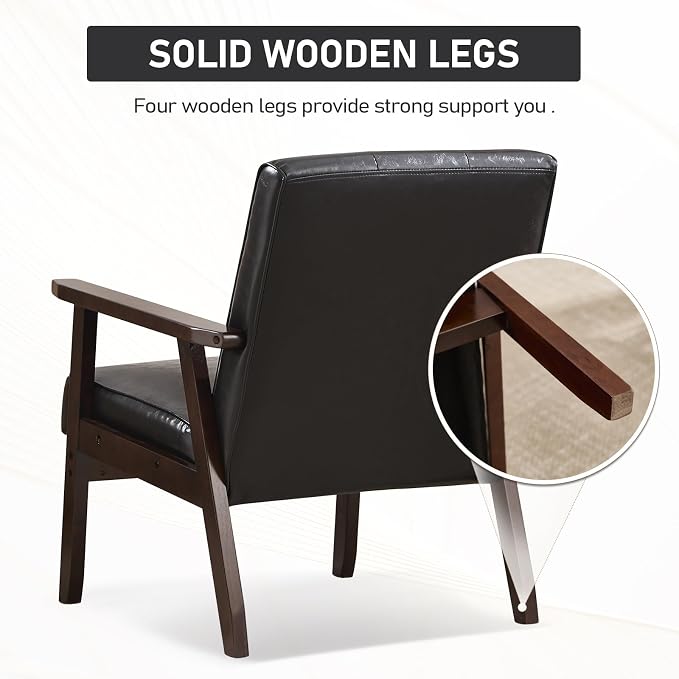 Bonzy Home Mid Century Modern Accent Chairs Set of 2 - Image 4
