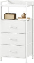 Somdot Nightstand with 3 Drawers, Dresser with Fabric Bins by Somdot