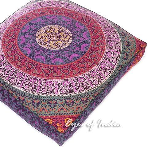Mandala Floor Pillow Cover Meditation Cushion Seating Throw Hippie Round - Image 4