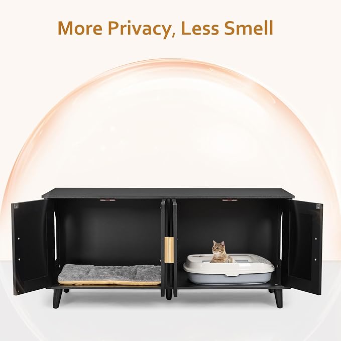 Homhedy Boho Cat Litter Box Enclosure - Image 7