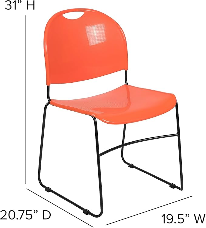Flash Furniture HERCULES Series 5 Pack 880 lb. Capacity Orange Ultra-Compact - Image 3