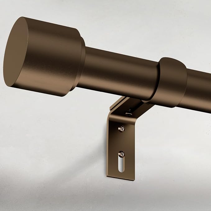 GEEBOBO Bronze Curtain Rods for Windows 120 to 240 Inch, 1 Inch Extra Long by GEEBOBO