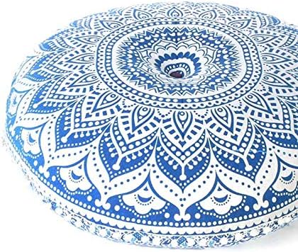 Mandala Floor Pillow Cover Meditation Cushion Seating Throw Hippie Round by EyesofIndia