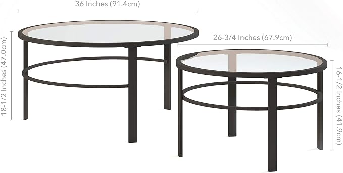 Henn&Hart Round Nested Coffee Table in Blackened Bronze, Coffee Table coffee - Image 17