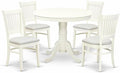 East West Furniture ANVA5-LWH-C 5 Piece Dining Room Table Set Includes a Round by EastWestFurniture