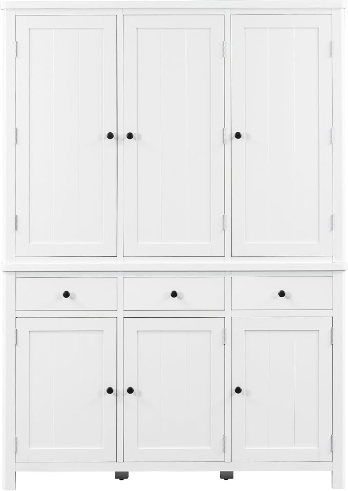 74.8''H High Freestanding Kitchen Pantry, Wooden Kitchen Organizers Cupboard - Image 9