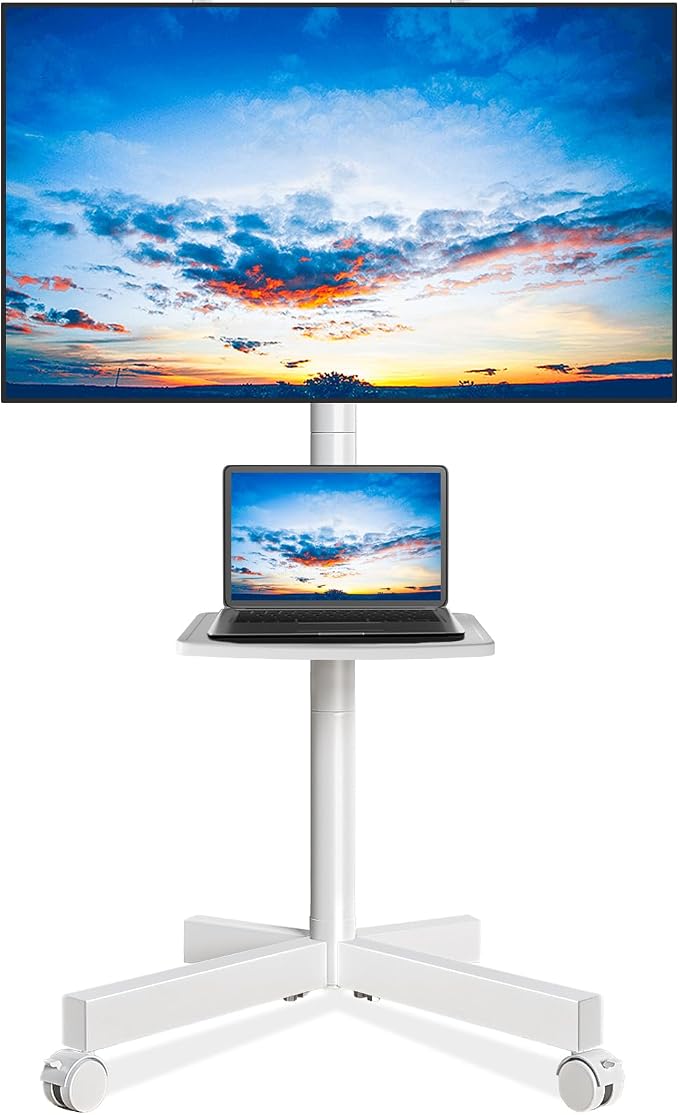 Rfiver Mobile TV Stand for 23-65 Inch LCD LED Flat/Curved Panel Screen TVs up by Rfiver