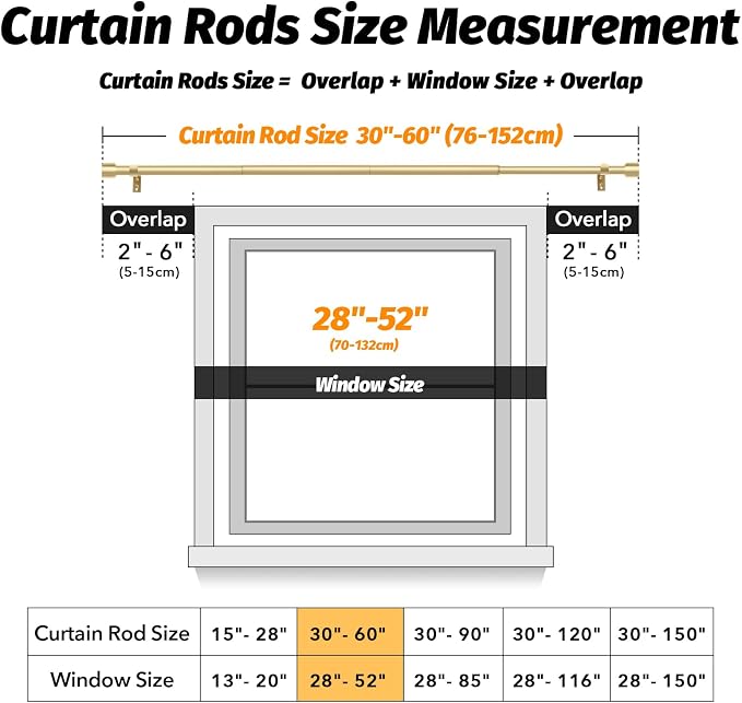 GEEBOBO 2 Pack Gold Curtain Rods - Image 5