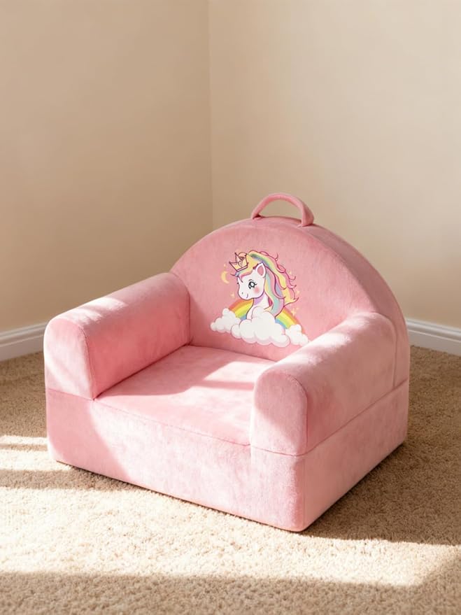 Kids Sofa Chair with Removable Washable Cover & Magic-Tape Backrest Toddler - Image 2