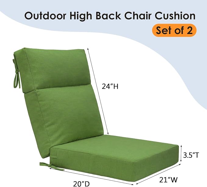 Unimatta Outdoor High Back Chair Cushion Seat Pads, 44 x 21 Inch - Image 5
