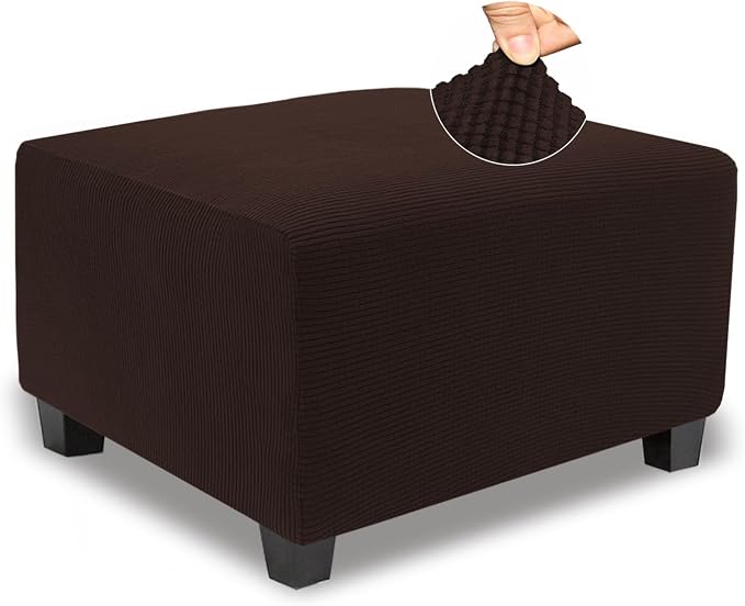 NeColorLife Stretch Ottoman Cover Square Soft Knitted Jacquard Washable Thick by NeColorLife