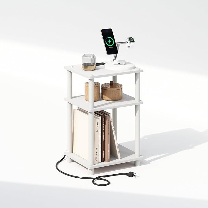 Furinno JUST Night Stand, 3-Tier Turn-N-Tube Nightstand - Image 5