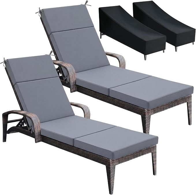 Patelai 2 Set Outdoor Chaise Lounge Cushions by Patelai