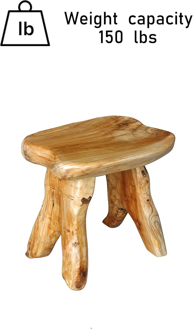 Greenage Cedar Roots Wooden Stool Naturally Shape 10" x 13.5" x 12.2" H Wood - Image 6