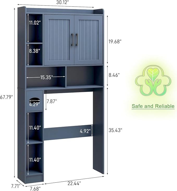 Vabches Over The Toilet Storage Cabinet, Farmhouse Storage Cabinet Over Toilet - Image 2
