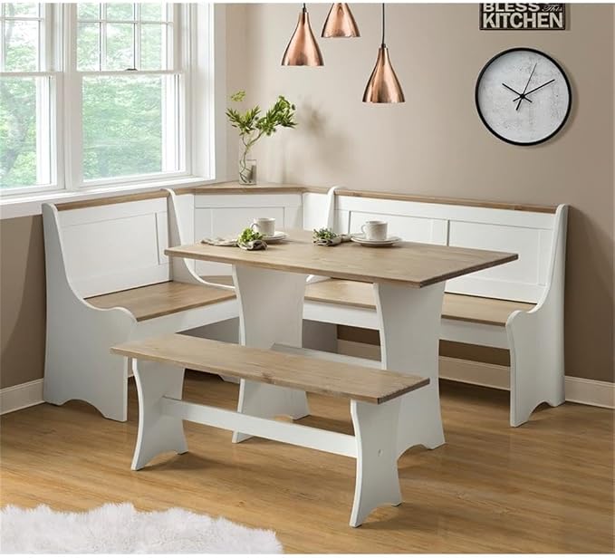 Riverbay Furniture Traditional Solid Wood Dining Nook Set - Image 2