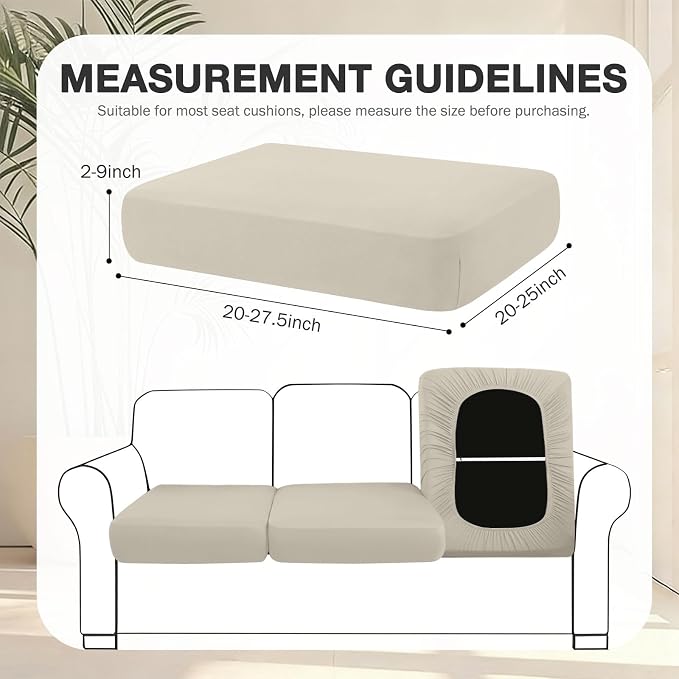 hyha 4Pcs Patio Cushion Covers, Stretch Outdoor Couch Cushion Covers Replacement - Image 2