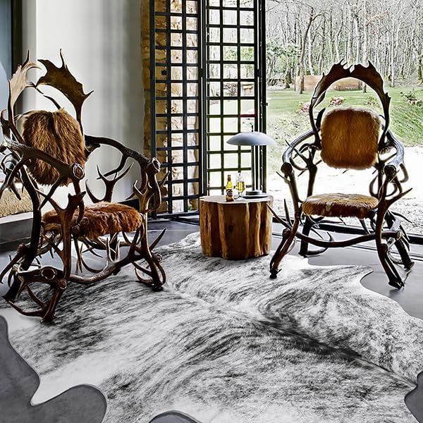 AROGAN Western Decor Faux Fur Cowhide Rug, 4 x 3 Feet Premium Animal Skin Cow - Image 7